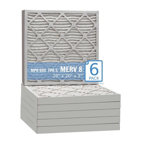 Purolator Air Filter, 20x20x2 Hi-E 40  - MERV 8 (6 Pack) 20x20x2x1 HI (6 Pack)